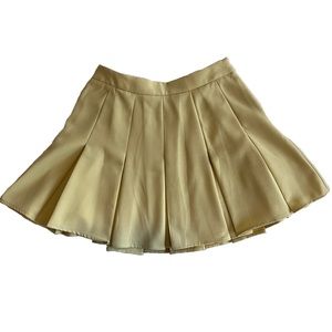 Khaki Pleated Mini Skirt